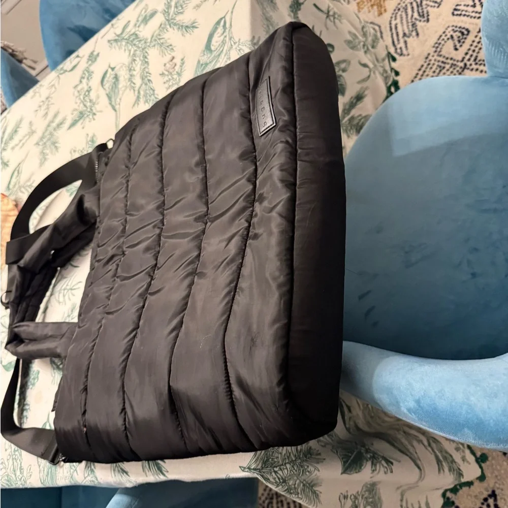 BUGATTI Black Quilted Tote Bag